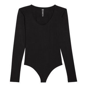 The Kit Black Longsleeve Thong Bodysuit